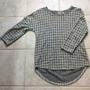 3/4 length sleeves, hi-low, light weight sweater